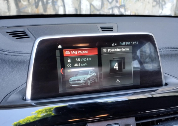 BMW X2 cena 93550 przebieg: 52000, rok produkcji 2018 z Wrocław małe 742